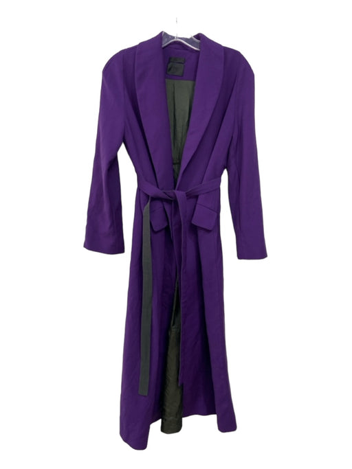 Lake Studio Ukraine Size 36 Purple Wool Embroidered Maxi Sash Coat Purple / 36