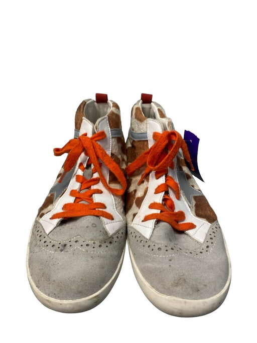 Golden Goose Shoe Size est 9  White Brown & Silver Orange Laces High Top Shoes White Brown & Silver / est 9