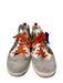 Golden Goose Shoe Size est 9  White Brown & Silver Orange Laces High Top Shoes White Brown & Silver / est 9