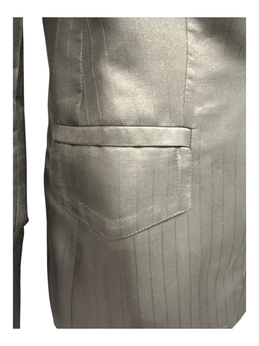 Gucci Size 40 Brown Silk 1 Button Pinstripe Blazer Jacket Brown / 40