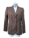 Gucci Size 40 Brown Silk 1 Button Pinstripe Blazer Jacket Brown / 40