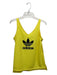 Adidas Size S Yellow & Black Cotton Sleeveless V Neck Ribbed Top Yellow & Black / S