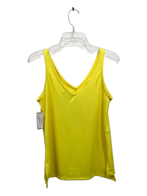 Adidas Size S Yellow & Black Cotton Sleeveless V Neck Ribbed Top Yellow & Black / S