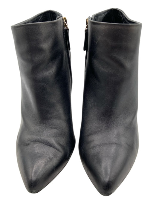 Gucci Shoe Size 38.5 Black Leather Stiletto Pointed Toe Side Zip Booties Black / 38.5