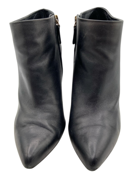Gucci Shoe Size 38.5 Black Leather Stiletto Pointed Toe Side Zip Booties Black / 38.5