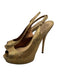 Gucci Shoe Size 37 Gold Leather Snakeskin Peep Toe Stiletto metallic Sandals Gold / 37