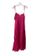 Nicholas Size 10 Fuchsia Ramie Spaghetti Strap Front Tie Back Zip Tiered Dress Fuchsia / 10