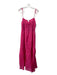 Nicholas Size 10 Fuchsia Ramie Spaghetti Strap Front Tie Back Zip Tiered Dress Fuchsia / 10