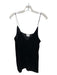 Cami Size L Black Silk Blend Spaghetti Strap V Neck Velour Top Black / L