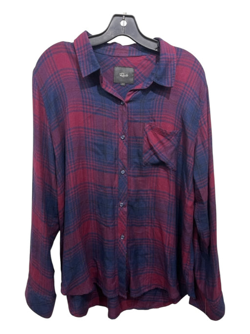 Rails Size L Blue & Red Cotton Plaid Button Up Top Blue & Red / L