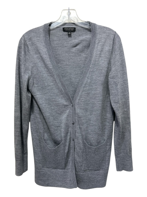 Banana Republic Size M Gray Merino Wool Long Sleeve Solid Button Up Cardigan Gray / M