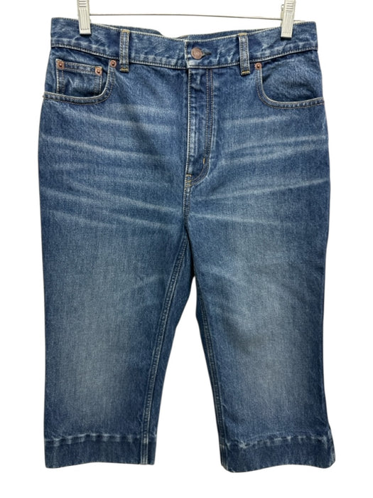 Mother Superior Size 26 Light Wash Cotton Blend Zip & Button Ripped Knee Jeans Light Wash / 26
