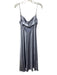 Zara Size L Grey Polyester Satin Elastic Back Maxi Strappy Dress Grey / L