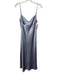 Zara Size L Grey Polyester Satin Elastic Back Maxi Strappy Dress Grey / L