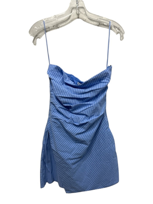 Abercrombie & Fitch Size ST Blue & White Cotton Blend Pinstripe Mini Dress Blue & White / ST