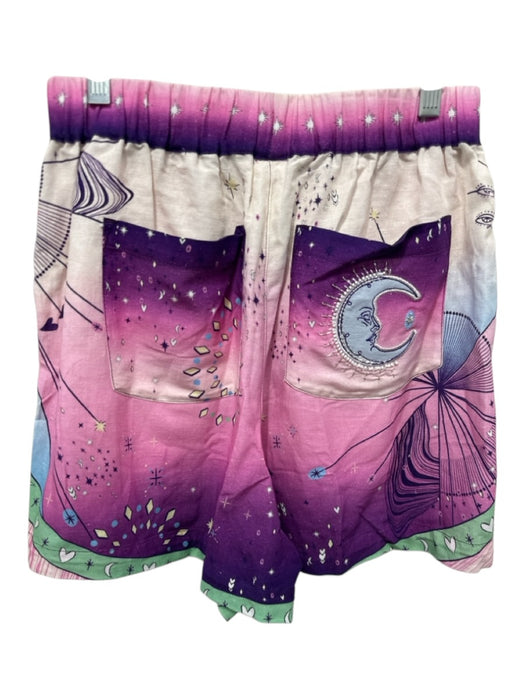 Agua Bendita Size S Pink & Purple Viscose Blend Button Front Pants Set Pink & Purple / S