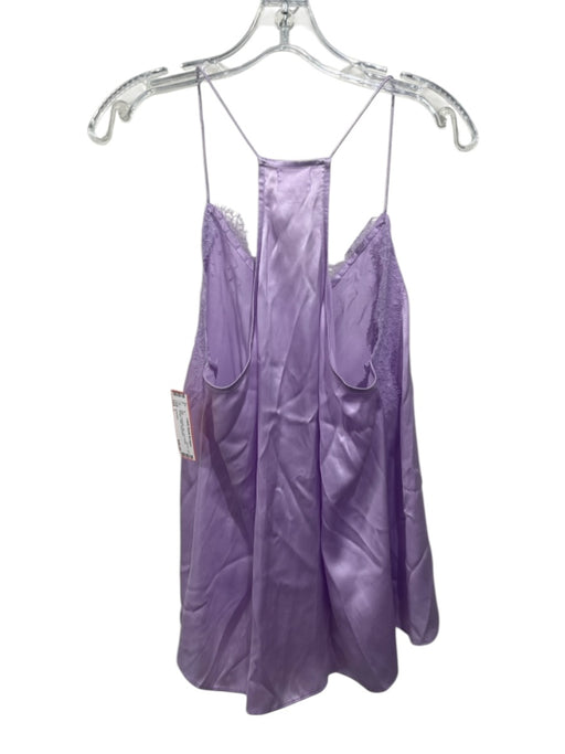 Cami NYC Size L Lavender Silk Lace Detail Strappy Satin Top Lavender / L