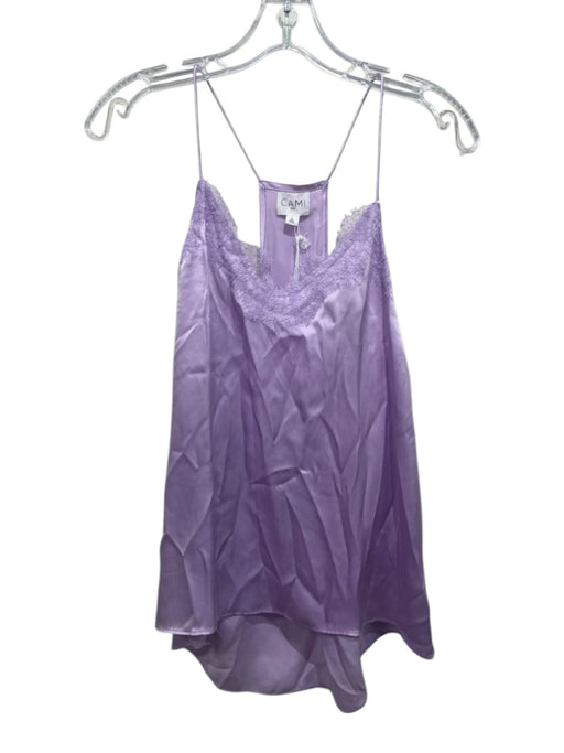 Cami NYC Size L Lavender Silk Lace Detail Strappy Satin Top Lavender / L