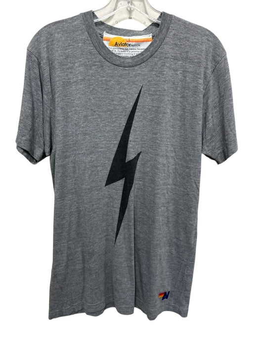 Aviator Nation Size L Grey Cotton Blend Logo Athleisure Top Grey / L