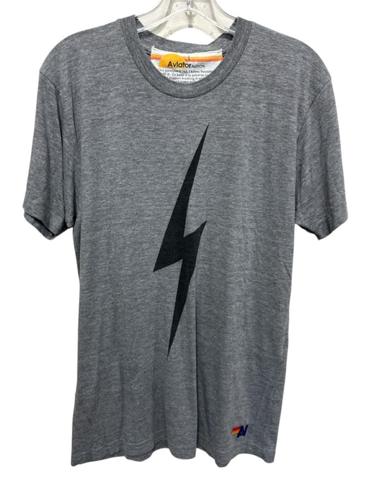 Aviator Nation Size L Grey Cotton Blend Logo Athleisure Top Grey / L