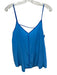 Equipment Femme Size L Blue Silk Straps Crepe Cami Contrast Piping Top Blue / L