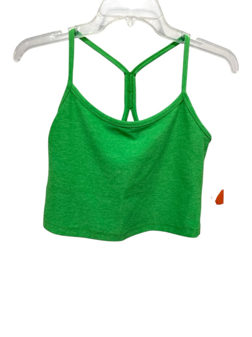 Beyond Yoga Size L Bright Green Synthetic Heathered Racerback Athletic Top Bright Green / L