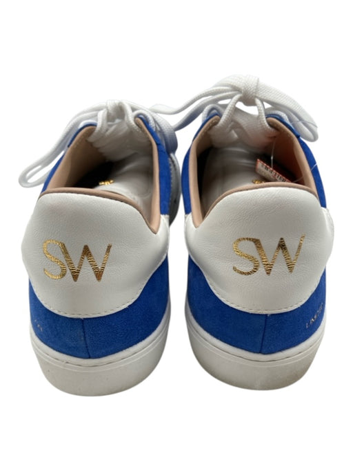 Stuart Weitzman Shoe Size 10 Blue & White Leather Suede lace up Shoes Blue & White / 10