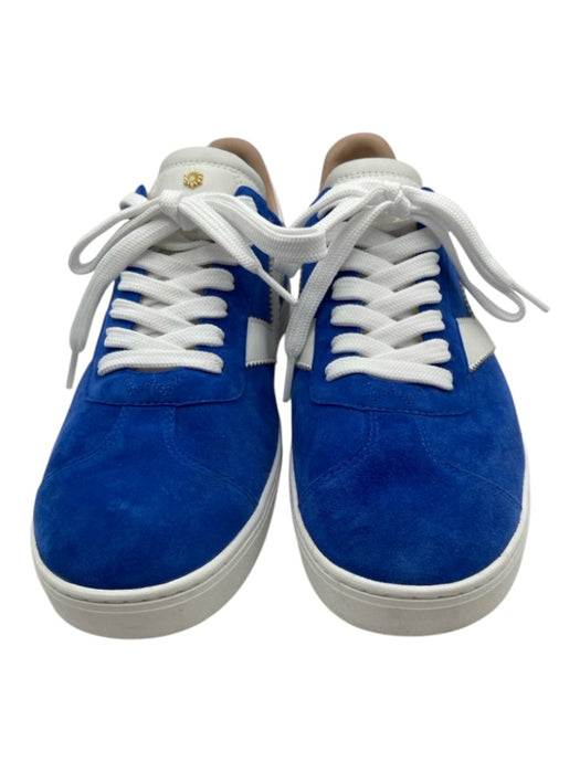 Stuart Weitzman Shoe Size 10 Blue & White Leather Suede lace up Shoes Blue & White / 10