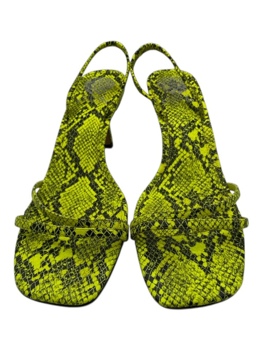 Vince Camuto Shoe Size 11M Lime Green Leather Snake Embossed Open Toe Sandals Lime Green / 11M