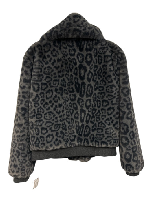 Generation Love Size M Gray & Dark Gray Poly Blend Faux Fur Cheetah Print Jacket Gray & Dark Gray / M
