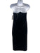 Black Halo Size 10 Black Polyamide Blend Velvet Strapless Draped Detail Dress Black / 10