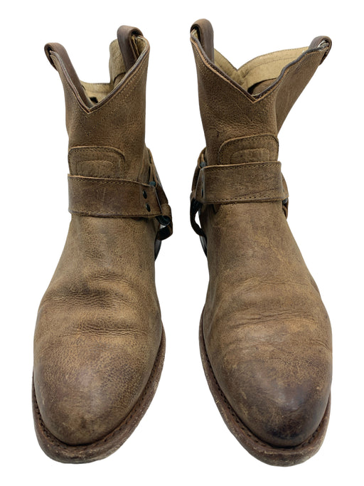 Frye Shoe Size 8 Brown Leather Ankle Bootie Almond Toe Hoop Booties Brown / 8