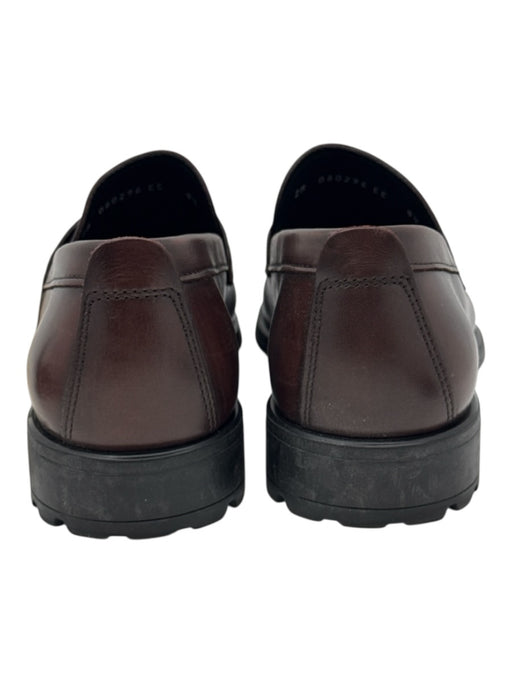 Ferragamo Shoe Size 8.5 Like New Brown Leather Solid Stacked Heel Dress Shoes Brown / 8.5