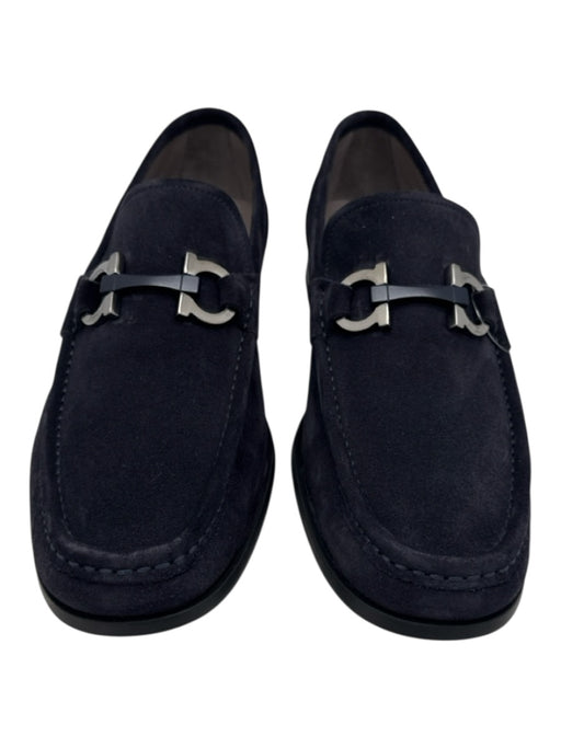 Ferragamo Shoe Size 8 Navy Suede Solid Dress Men's Shoes Navy / 8