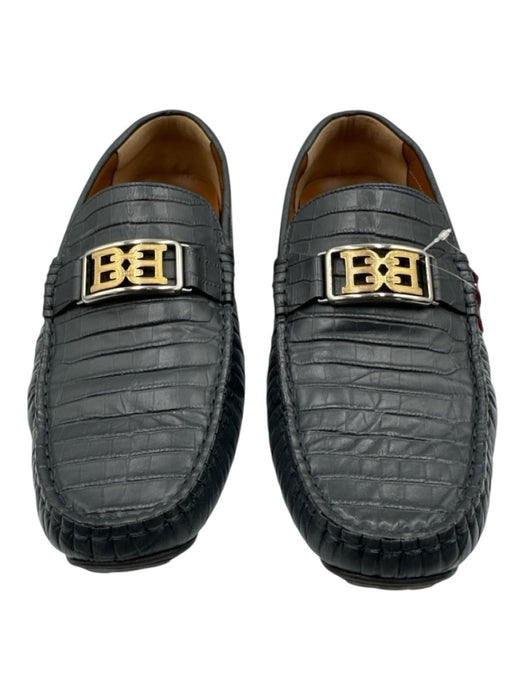 Bally Shoe Size 9 Navy Blue Crocodile Embossed Loafer Men's Shoes Navy Blue / 9