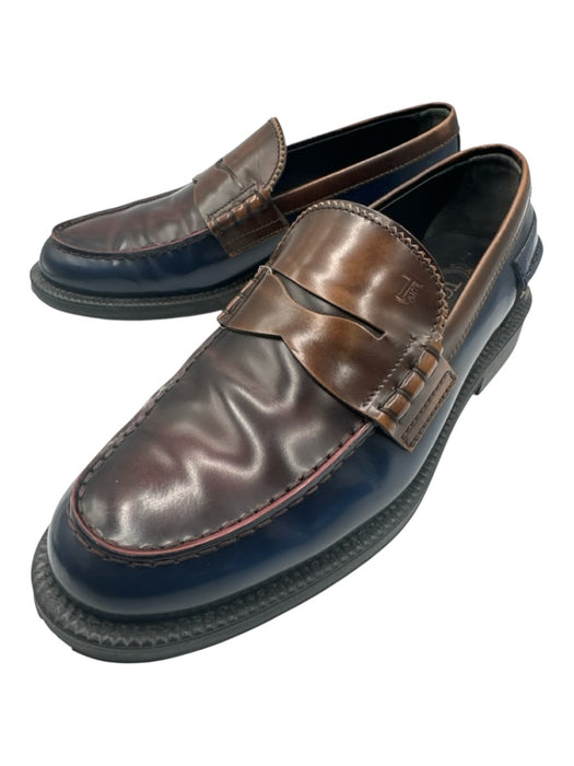 Tods Shoe Size 7 AS IS Blue & Brown Leather Loafer Men's Shoes Blue & Brown / 7