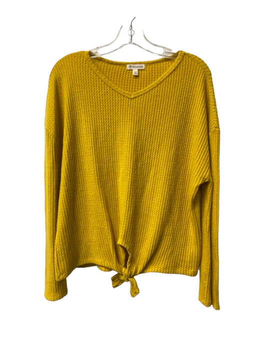 Tucker + Tate Size XL Sunshine yellow Polyester V Neck Waffle Front Tie Sweater Sunshine yellow / XL