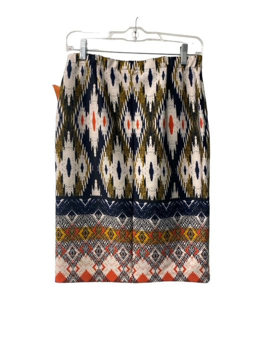 Maeve Size M Multi Polyester Pencil Abstract High Waist Knee length Skirt Multi / M