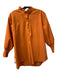 Caryn Lawn Size M Orange Cotton Blend Ruffle Neck 1/2 Button 3/4 Sleeve Top Orange / M