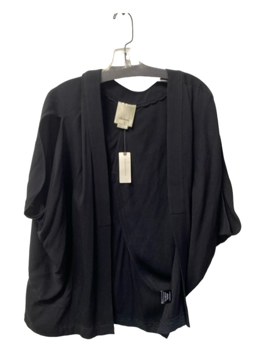Elevenses Size M Black Viscose Open Front Drop sleeve Shrug Short Jacket Black / M