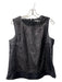 Classiques Entier Size M Black Leather Sleeveless Round Neck Back Zip Top Black / M