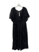 Greylin Size LP Black Viscose Blend V Neck Short Sleeve Flocked Harem Jumpsuit Black / LP