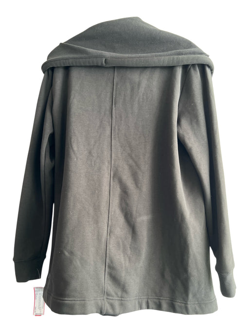 Zella Size Medium Black Polyester Blend Snap Athletic Hood Long Sleeve Jacket Black / Medium