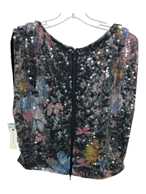 Pilcro Size Large Black, Pink, Yellow Wool & Cashmere Sleeveless Back Zip Top Black, Pink, Yellow / Large