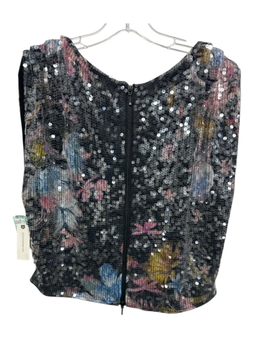 Pilcro Size Large Black, Pink, Yellow Wool & Cashmere Sleeveless Back Zip Top Black, Pink, Yellow / Large