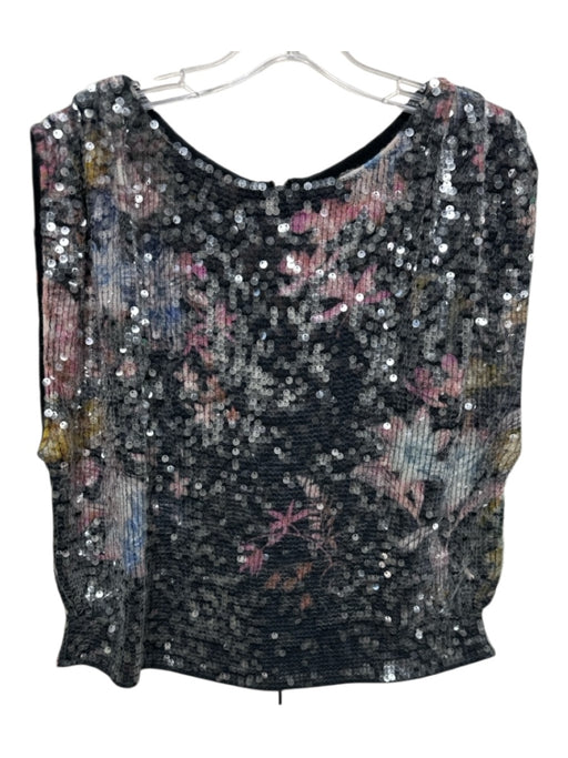 Pilcro Size Large Black, Pink, Yellow Wool & Cashmere Sleeveless Back Zip Top Black, Pink, Yellow / Large