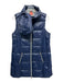 My Anorak Size Large Navy Blue Nylon Zip Front Quilted Zip Pocket Long Line Vest Navy Blue / Large