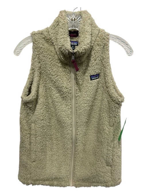 Patagonia Size XS Khaki Polyester Zip Front Mock Neck Pockets Vest Khaki / XS