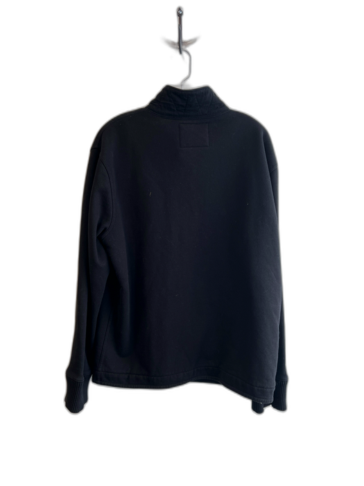 J. Crew Size L Black Cotton Fleece Standing Collar Button Down 3 Pocket Jacket Black / L