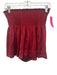 Koch Size S Ruby Red Polyester Satin Shirred Waist Flare Shorts Ruby Red / S